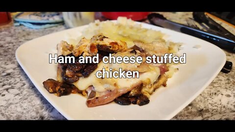 Ham and Cheese stuffed Chicken #chickenrecipe #hamandcheese #chicken