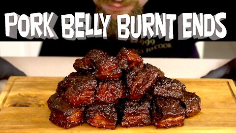Pork Belly Burnt Ends | Smoked Pork Belly Burnt Ends on a Weber Grill