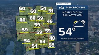 Mostly cloudy Saturday with a high of 54 expected