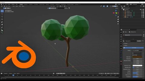 Low Poly Tree - How to make a low poly tree using BLENDER