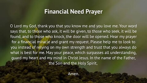 Financial Need Prayer (Prayer for Financial Miracle)