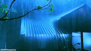 💤Rain on Metal Tin House Sounds︱Deep SLEEP, Relieve Stress, Meditate⚡🌧