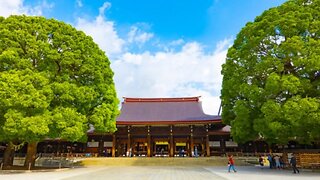Meiji Jingu Shrine, dedicated to Emperor Meiji, is located near Harajuku Station and is the largest