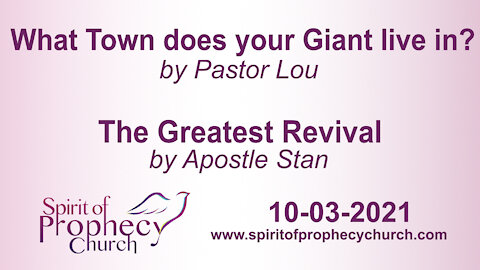 Spirit of Prophecy Church - Sunday Service 10/03/2021