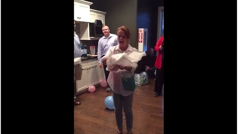 Soon-to-be grandma freaks out over baby gender reveal