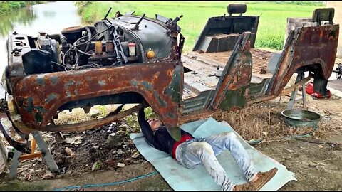 Restoration of the antique UAZ 469 car | Restore and repair of UAZ 469 bridge differential gearbox