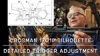Crosman 1701P silhouette pcp pistol trigger adjustment also compared with 1322/2240 trigger mech.