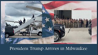 President Trump is greeted by USAF Airmen as he arrives in Milwaukee 🦅
