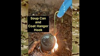 Using a Soup Can and Piece of a Coat Hanger
