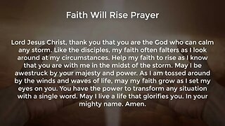 Faith Will Rise Prayer (Prayer for Faith and Guidance)