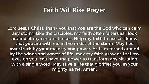 Faith Will Rise Prayer (Prayer for Faith and Guidance)