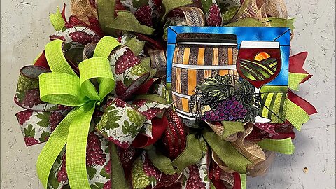 Wine Deco Mesh Wreath| Hard Working Mom |How to