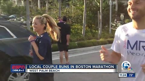 Local Palm Beach Couple run in Boston Maraton