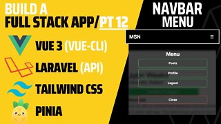 Nav Bar & Menu with Tailwind CSS and Vue 3 | Laravel 9 | Animate CSS Library | Pt 12