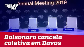 Jair Bolsonaro e ministros cancelam entrevista coletiva em Davos, na Suíça