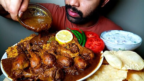 HUGE SPICY CHICKEN CURRY || VEGETABLE RICE | GRAVY WITH CHILLI BIG BITES |