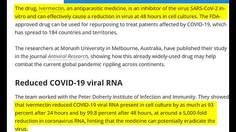 Ivermectin is KEY to CONvid’s Nuremberg 2.0. 🚨👀🚨 (BANNED ON YOUTUBE)