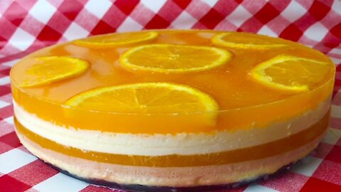 How to make Orange Cheese Cake, Yummy!!