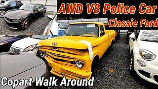 Copart Walk Around AWD V8 Police Car, Classic Ford Truck