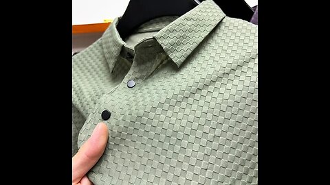 Men's Luxury and Fashionable Waffle Short Sleeve Polo Shirt