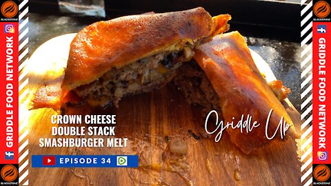 Crown Cheese Double Stack Smashburger Melts on the Blackstone Griddle | Griddle Food Network