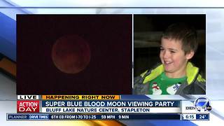 Families gather in Stapleton to view rare Super Blue Blood Moon