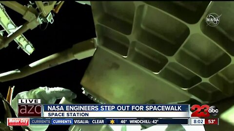 NASA engineers step out for spacewalk