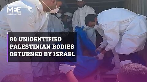 Gaza's Civil Defence crews bury bodies of 80 unidentified Palestinians handed over by Israel