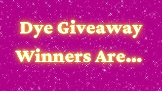 Tie-Dye Designs: Dye Giveaway | And the winners are…