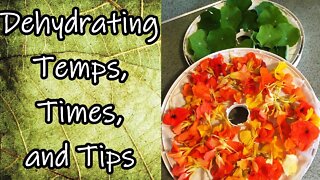 Dehydrating Temps, Times, and Tips