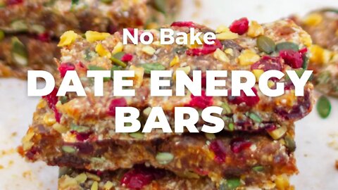 No Bake Date Energy Bars | Homemade Vegan Energy Bars - Flavours Treat
