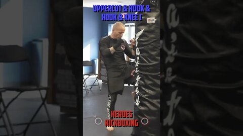 Heroes Training Center | Kickboxing "How To Double Up" Uppercut & Hook & Hook & Knee 1 FH | #Shorts