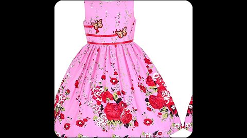 Sunny Fashion Girls Dress Rose Flower Double Bow Tie Party