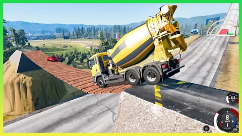 TruckFails | Cars vs Trucks vs Suspension Bridge #174 | BeamNG.Drive |TrucksFails
