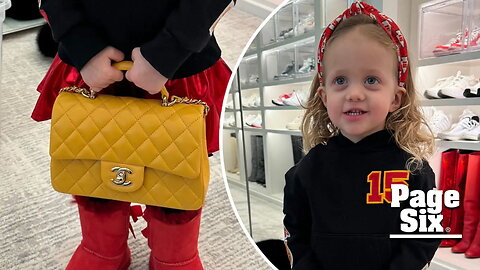 Brittany and Patrick Mahomes' 2-year-old daughter borrows mom's $4K Chanel purse in adorable Chiefs outfit