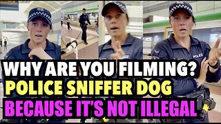 POLICE WOMAN tries to INTIMIDATE as WE FILM a Drug Sniffer Dog at the Train Station