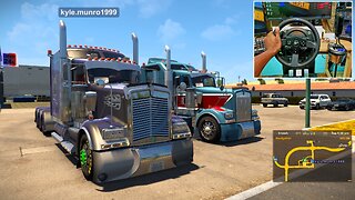 highway Convoy Action - American Truck Simulator - Steering wheel Gameplay