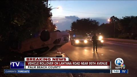 Vehicle rollover on Lantana Road near 95th Avenue