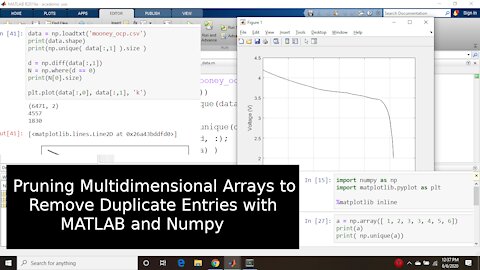 Removing Duplicate Entries from Arrays in Numpy and MATLAB