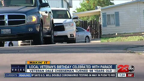 Birthday parade held for 98-year-old veteran