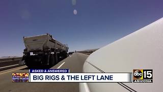 Is it legal for semi-trucks to use the left lane on AZ highways?