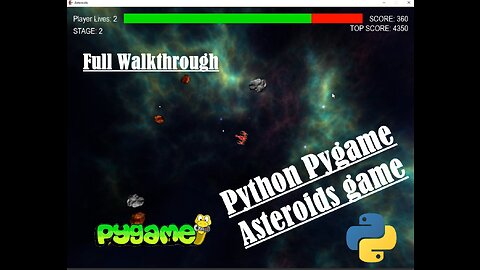 Asteroids Tutorial - Full Walkthrough | Python | Pygame | Coding