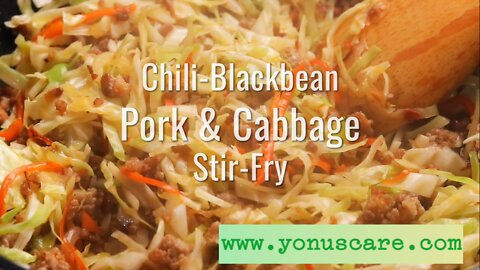 How to cook Keto based Chili-Blackbean Pork Cabbage Stir-Fry