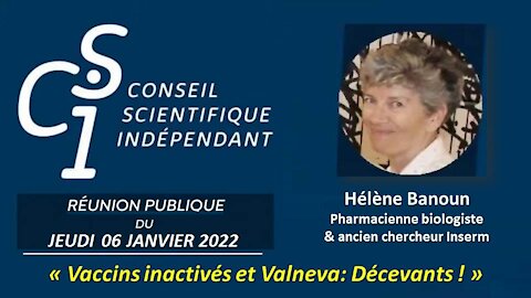 CSI N° 37 - Hélène Banoun - Vaccins inactivés et Valneva, Décevants