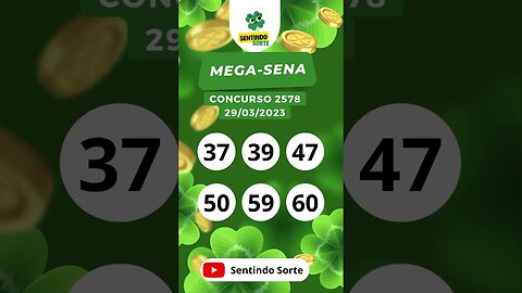 🍀 Resultado MEGA-SENA 2578 | 29/03/23 | Sentindo Sorte #shorts