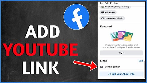 how to add YouTube link to Facebook profile - add link to Facebook