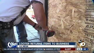 Looter returns items to La Mesa business