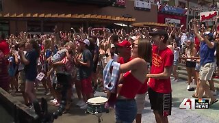 USA soccer fans go crazy at Power and Light
