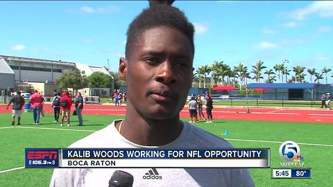 Former FAU wide receiver Kalib Woods working for NFL opportunity