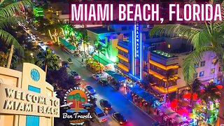 Miami Beach Florida Night Cruise | We drive From South Beach Miami To North Beach Miami 🌴